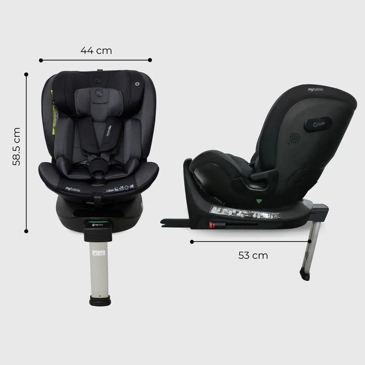 My Babiie MBCS400 Spin R129 Car Seat with Support Leg - Black