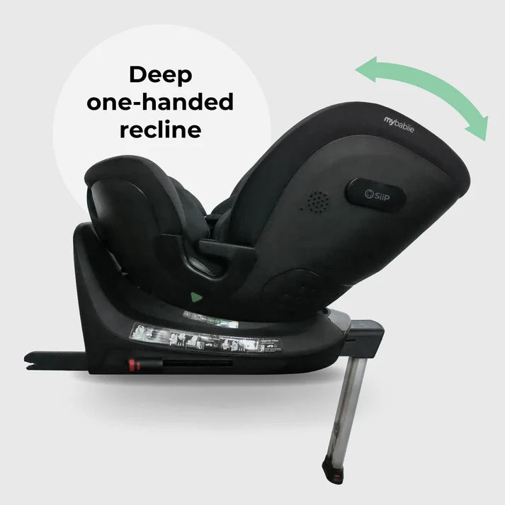 My Babiie MBCS400 Spin R129 Car Seat with Support Leg - Black Leopard