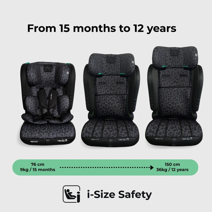 My Babiie MBCS50 Toddler to Booster R129 Car Seat – Black Leopard