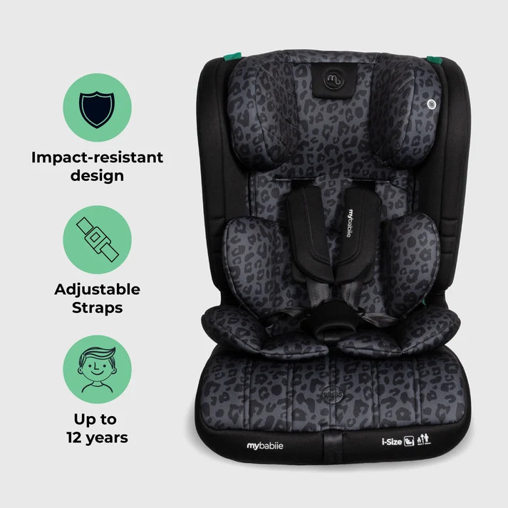 My Babiie MBCS50 Toddler to Booster R129 Car Seat – Black Leopard