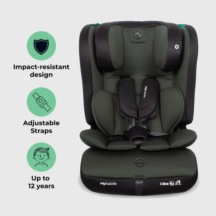 My Babiie MBCS50 Toddler to Booster R129 Car Seat – Forest Green