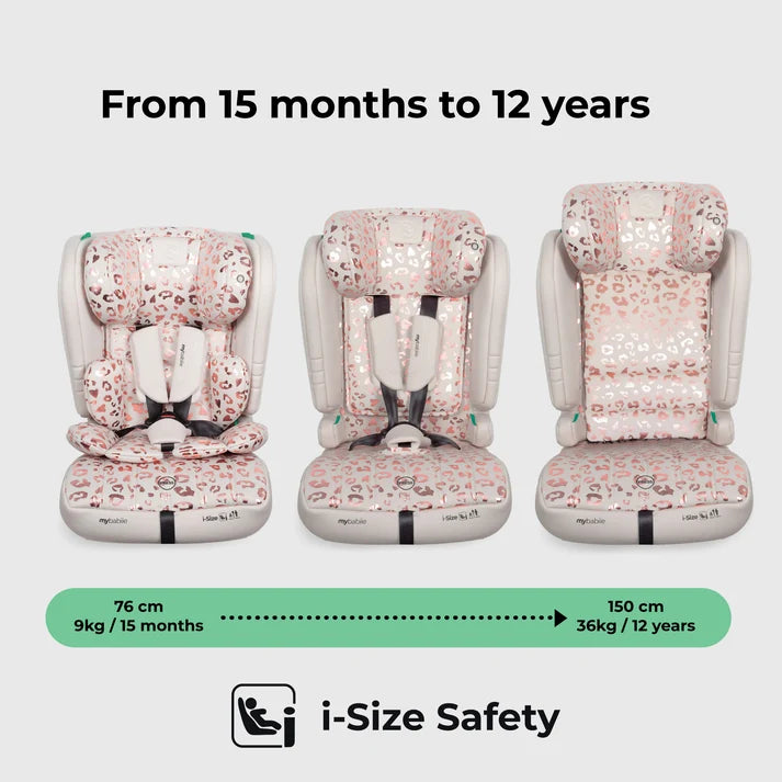 My Babiie MBCS50 Toddler to Booster R129 Car Seat – Pink Leopard