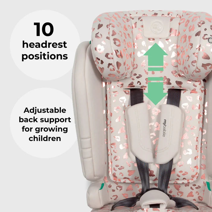 My Babiie MBCS50 Toddler to Booster R129 Car Seat – Pink Leopard