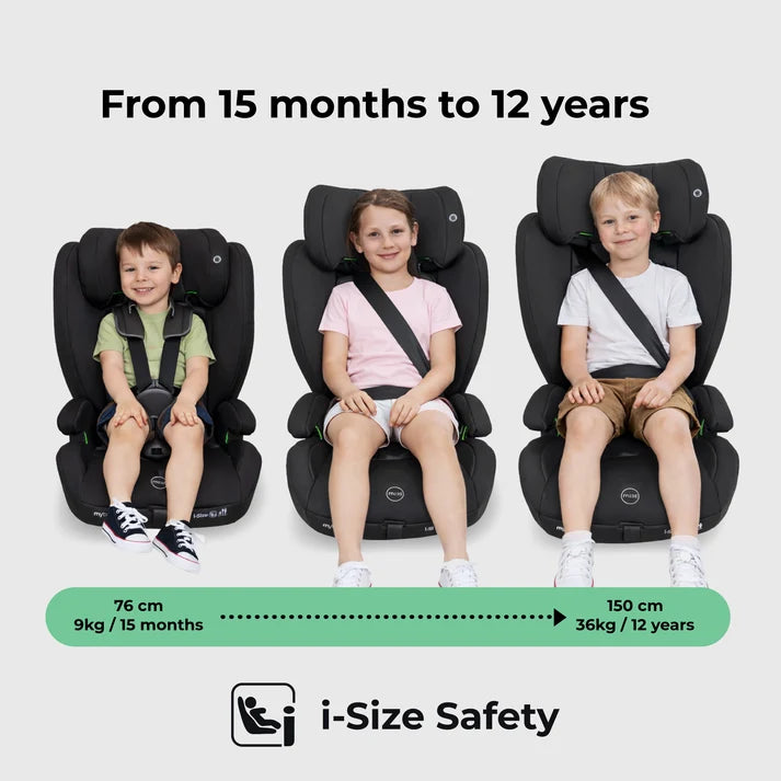 My Babiie MBCS75 SE Toddler to Booster R129 Car Seat with ISOFIX – Midnight Black