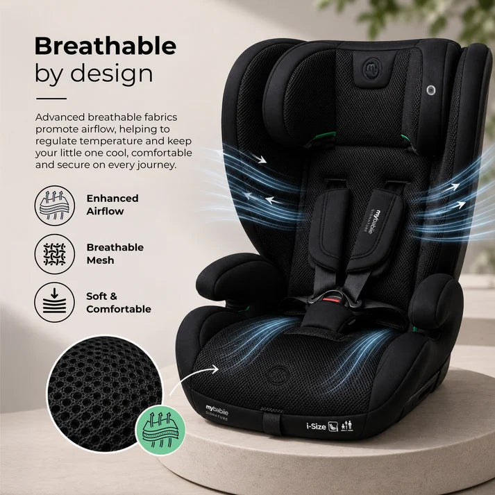 My Babiie MBCS75 SE Toddler to Booster R129 Car Seat with ISOFIX – Midnight Black