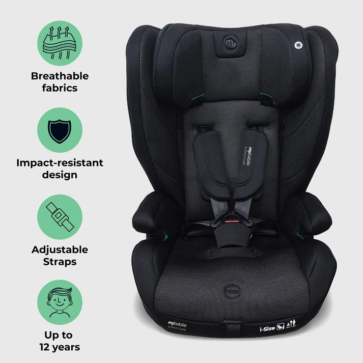 My Babiie MBCS75 SE Toddler to Booster R129 Car Seat with ISOFIX – Midnight Black