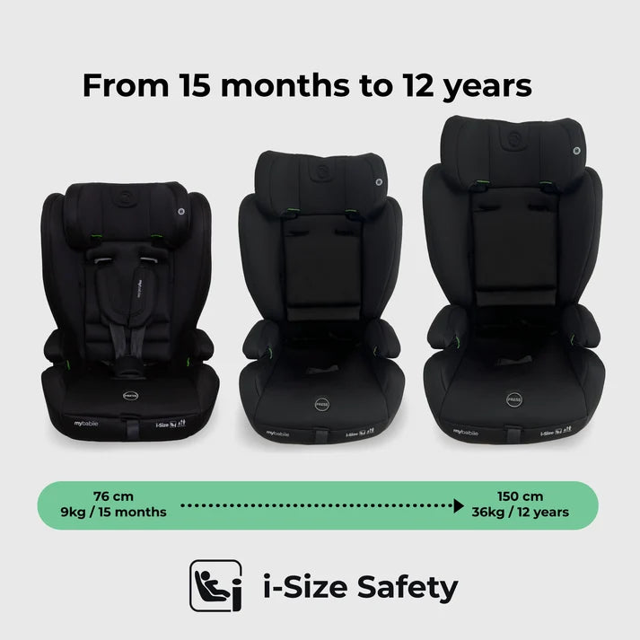 My Babiie MBCS75 Toddler to Booster R129 Car Seat with ISOFIX – Black