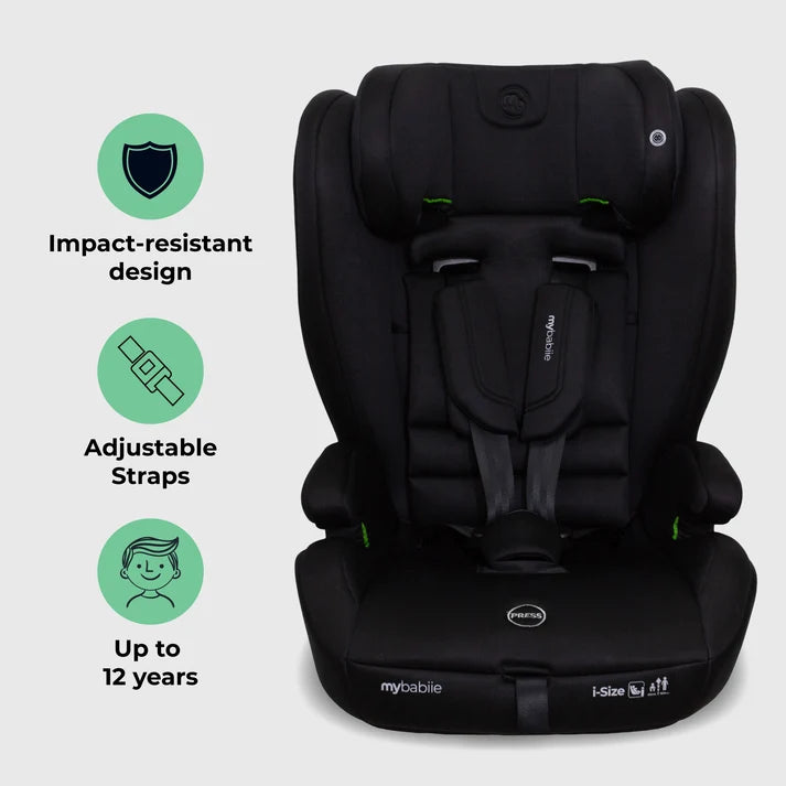 My Babiie MBCS75 Toddler to Booster R129 Car Seat with ISOFIX – Black