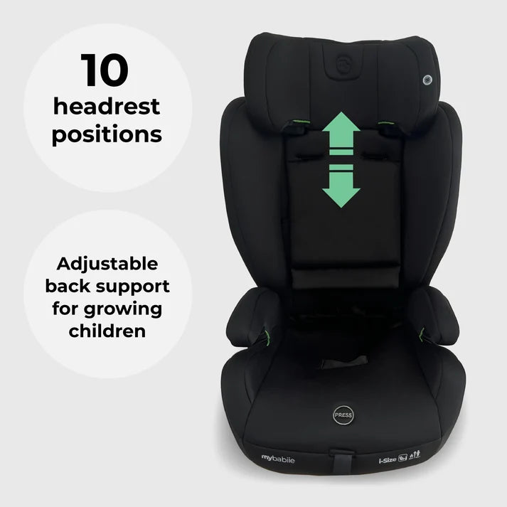 My Babiie MBCS75 Toddler to Booster R129 Car Seat with ISOFIX – Black