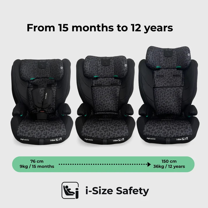 My Babiie MBCS75 Toddler to Booster R129 Car Seat with ISOFIX – Black Leopard