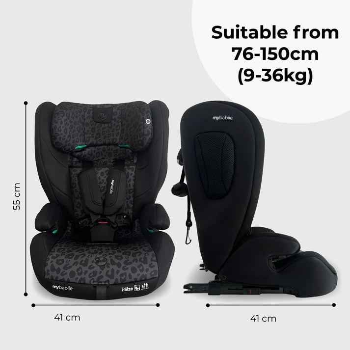 My Babiie MBCS75 Toddler to Booster R129 Car Seat with ISOFIX – Black Leopard