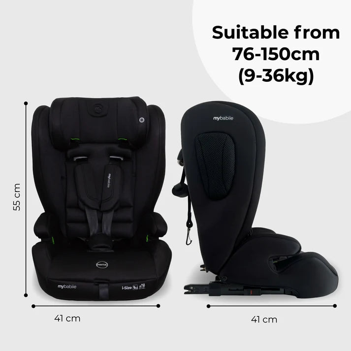 My Babiie MBCS75 Toddler to Booster R129 Car Seat with ISOFIX – Black
