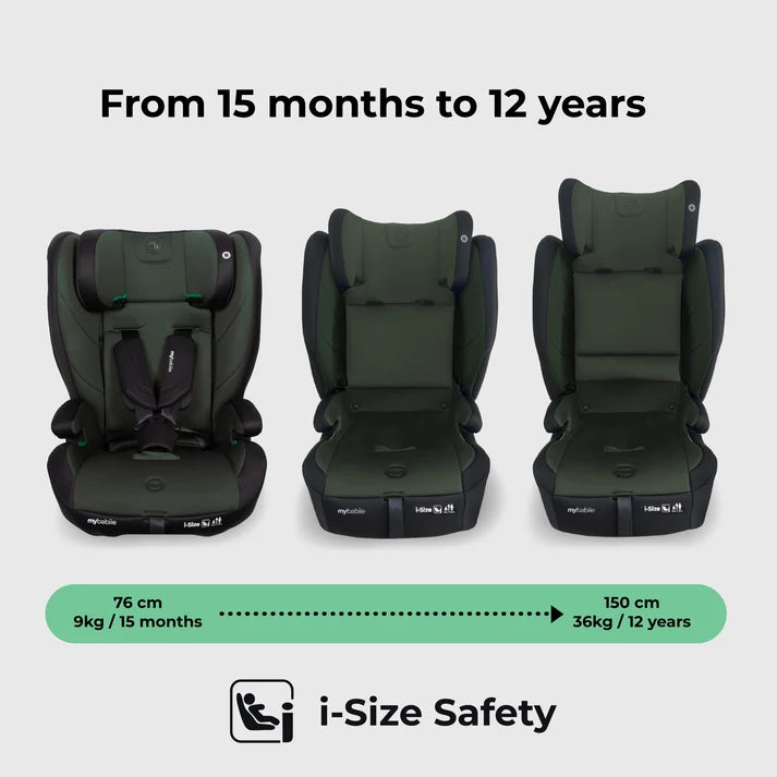My Babiie MBCS75 Toddler to Booster R129 Car Seat with ISOFIX – Forest Green