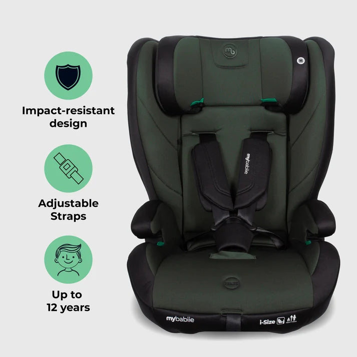 My Babiie MBCS75 Toddler to Booster R129 Car Seat with ISOFIX – Forest Green