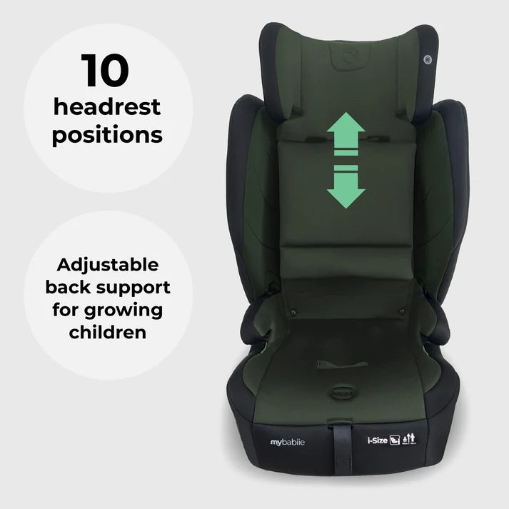 My Babiie MBCS75 Toddler to Booster R129 Car Seat with ISOFIX – Forest Green