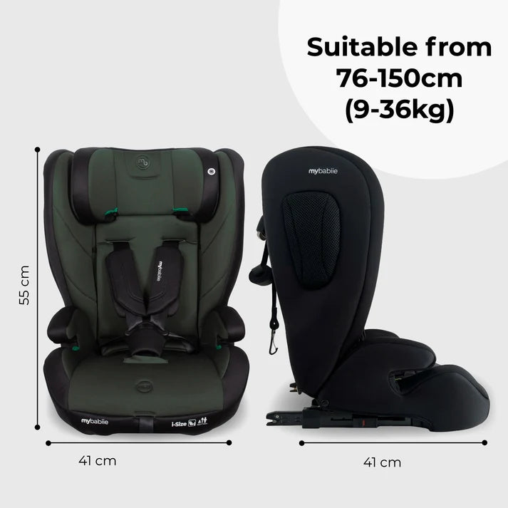 My Babiie MBCS75 Toddler to Booster R129 Car Seat with ISOFIX – Forest Green