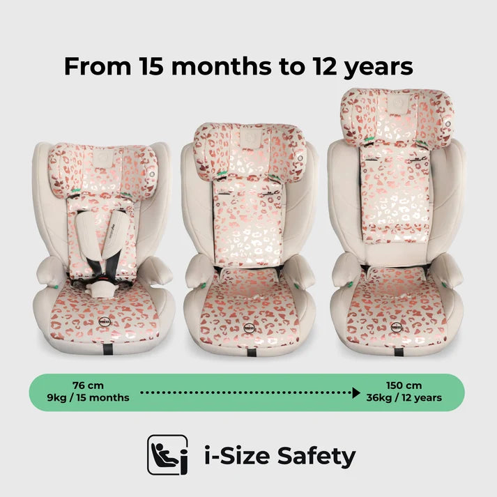 My Babiie MBCS75 Toddler to Booster R129 Car Seat with ISOFIX – Pink Leopard
