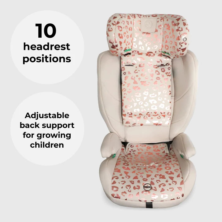 My Babiie MBCS75 Toddler to Booster R129 Car Seat with ISOFIX – Pink Leopard