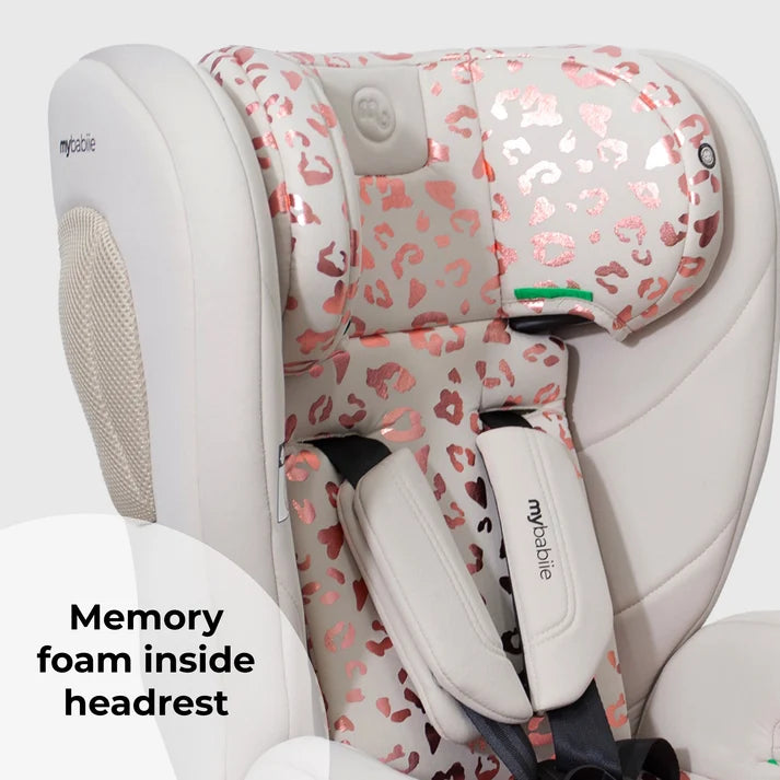My Babiie MBCS75 Toddler to Booster R129 Car Seat with ISOFIX – Pink Leopard