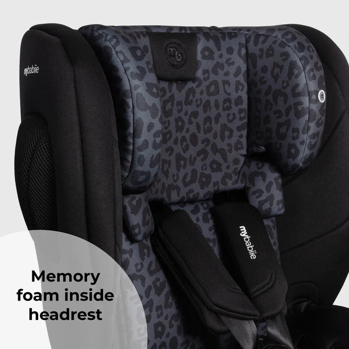 My Babiie MBCS80 Foldable Toddler to Booster R129 Car Seat with ISOFIX - Black Leopard
