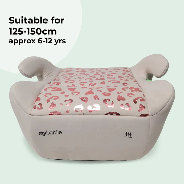 My Babiie MBCSB20 Booster R129 Car Seat with ISOFIX - Pink Leopard