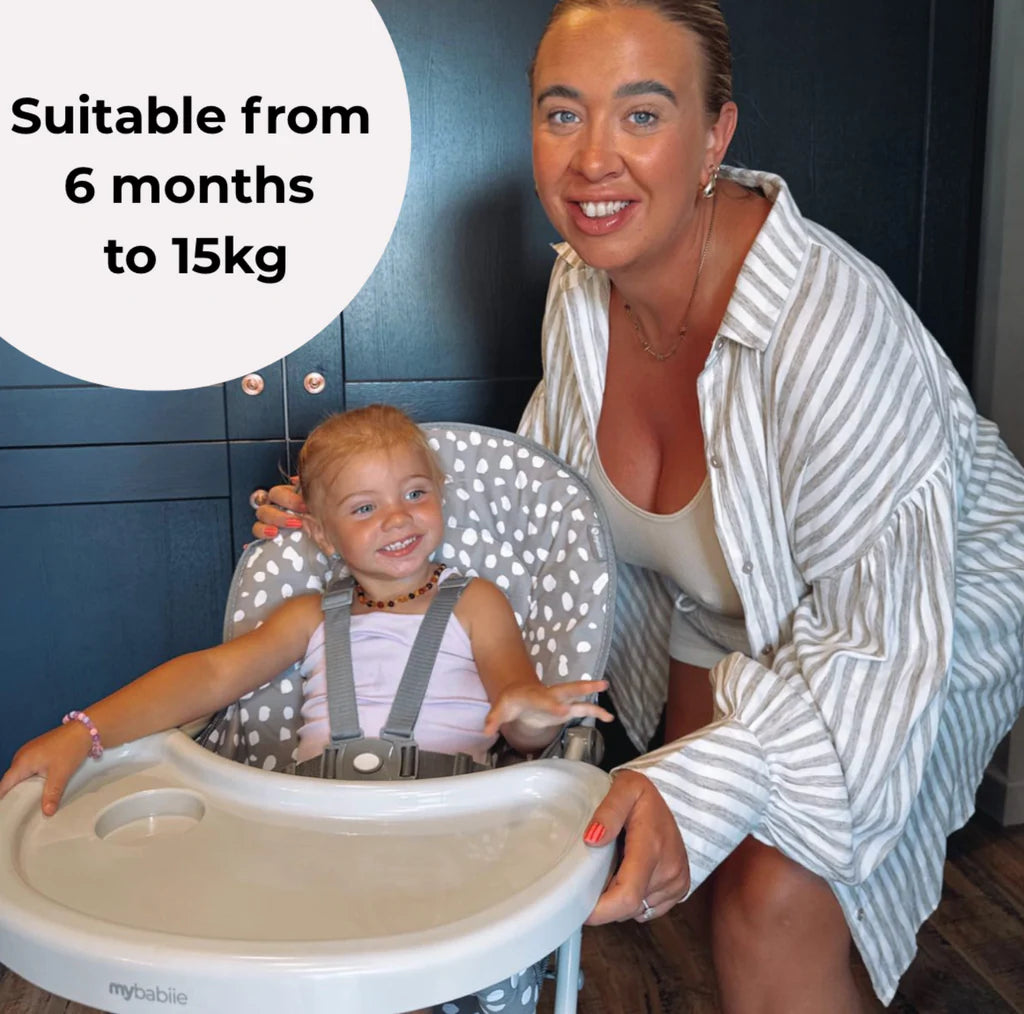 My Babiie MBHC1 Compact Highchair - Grey Dalmatian