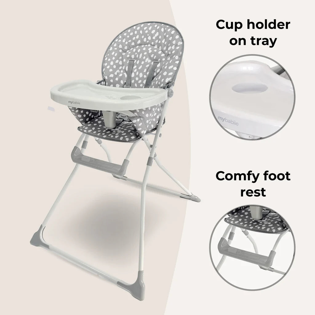 My Babiie MBHC1 Compact Highchair - Grey Dalmatian