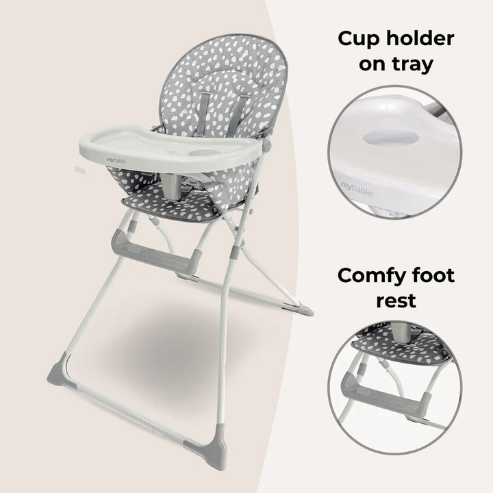 My Babiie MBHC1 Compact Highchair - Grey Dalmatian