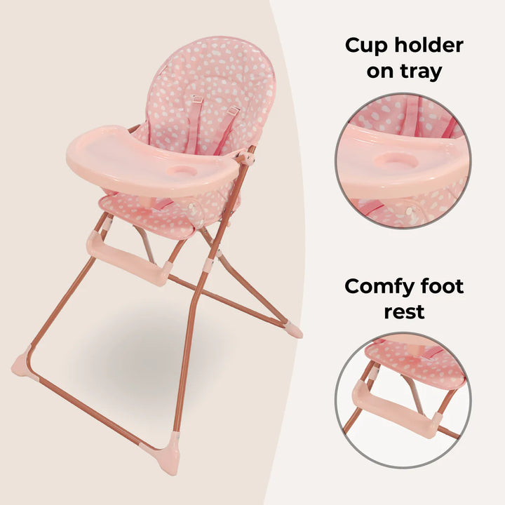 My Babiie MBHC1 Compact Highchair - Pink Dalmatian