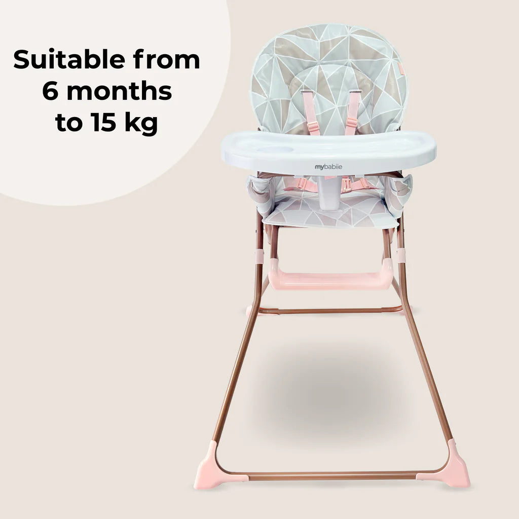 My Babiie MBHC1 Compact Highchair - Rose Geo