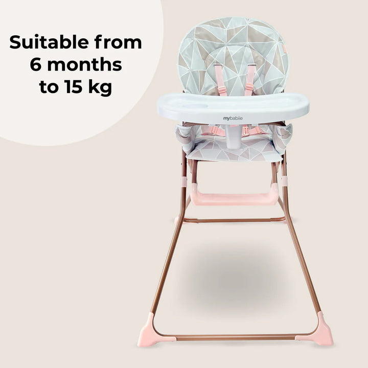 My Babiie MBHC1 Compact Highchair - Rose Geo