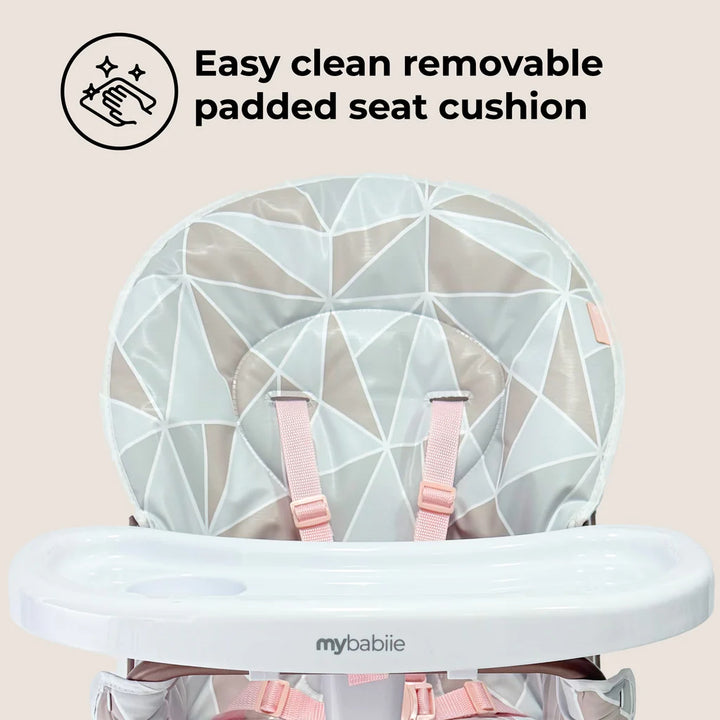 My Babiie MBHC1 Compact Highchair - Rose Geo