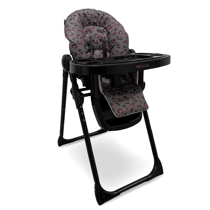 My Babiie MBHC8 Premium Highchair - Hot Pink Leopard