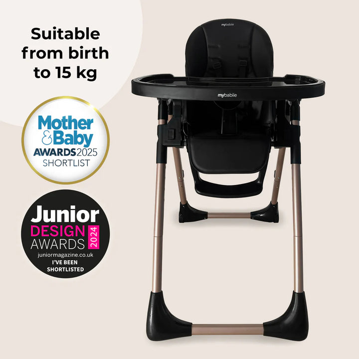 My Babiie MBHC9 Luxe Highchair - Rose Gold Black