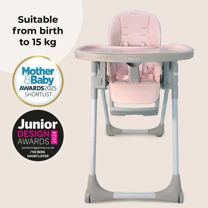 My Babiie MBHC9 Luxe Highchair - Pink & Grey