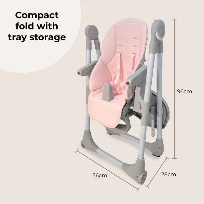 My Babiie MBHC9 Luxe Highchair - Pink & Grey
