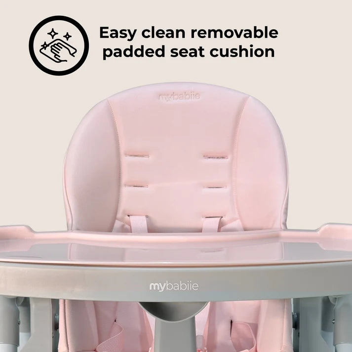 My Babiie MBHC9 Luxe Highchair - Pink & Grey