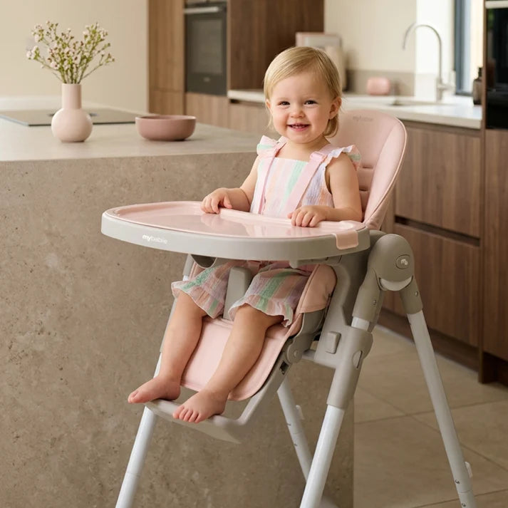 My Babiie MBHC9 Luxe Highchair - Pink & Grey