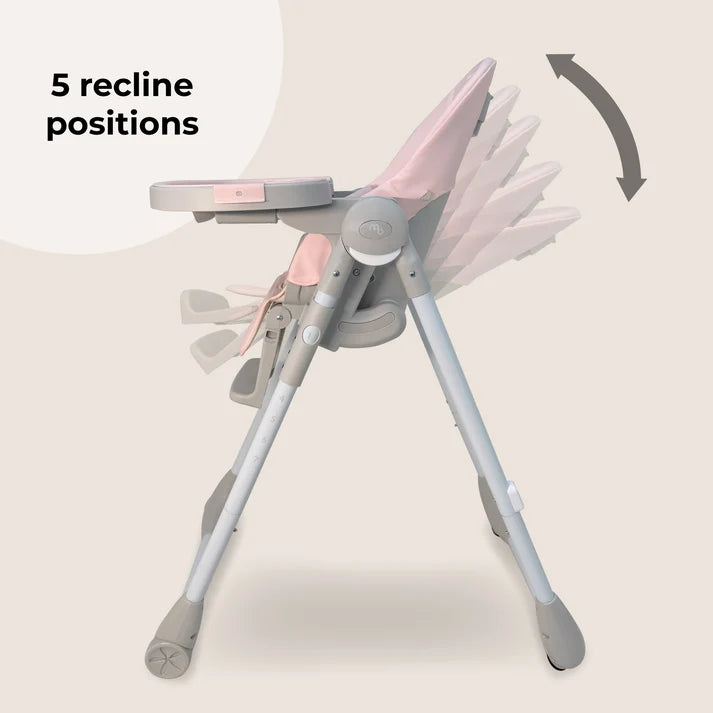 My Babiie MBHC9 Luxe Highchair - Pink & Grey