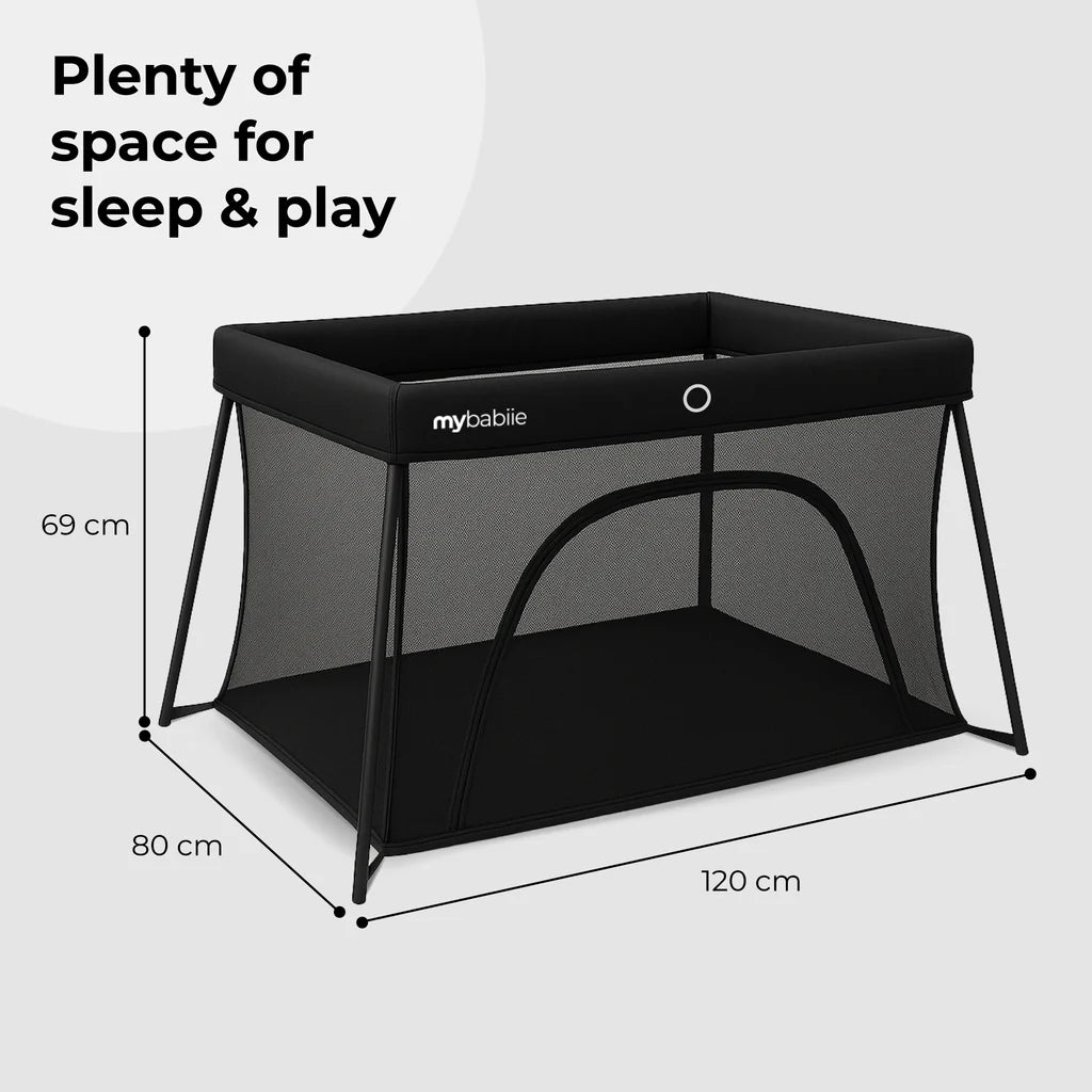 My Babiie MBTC2 Air-Light 2-in-1 Travel Cot – Black
