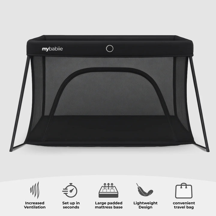 My Babiie MBTC2 Air-Light 2-in-1 Travel Cot – Black