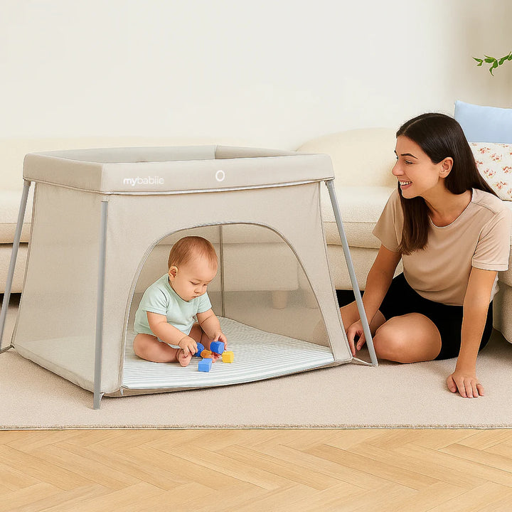My Babiie MBTC2 Air-Light 2-in-1 Travel Cot – Ivory