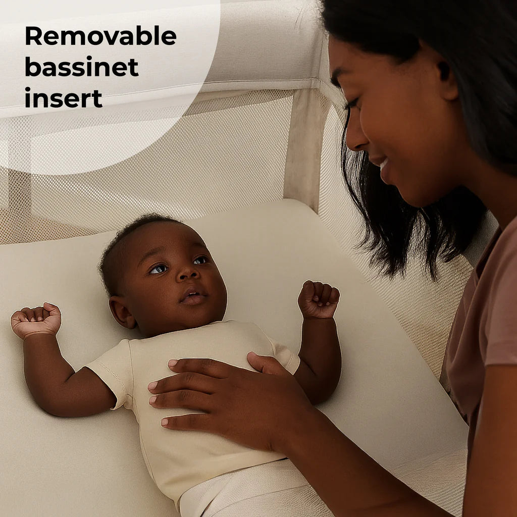 My Babiie MBTC3 Air-Light 3-in-1 Travel Cot with Bassinet - Ivory