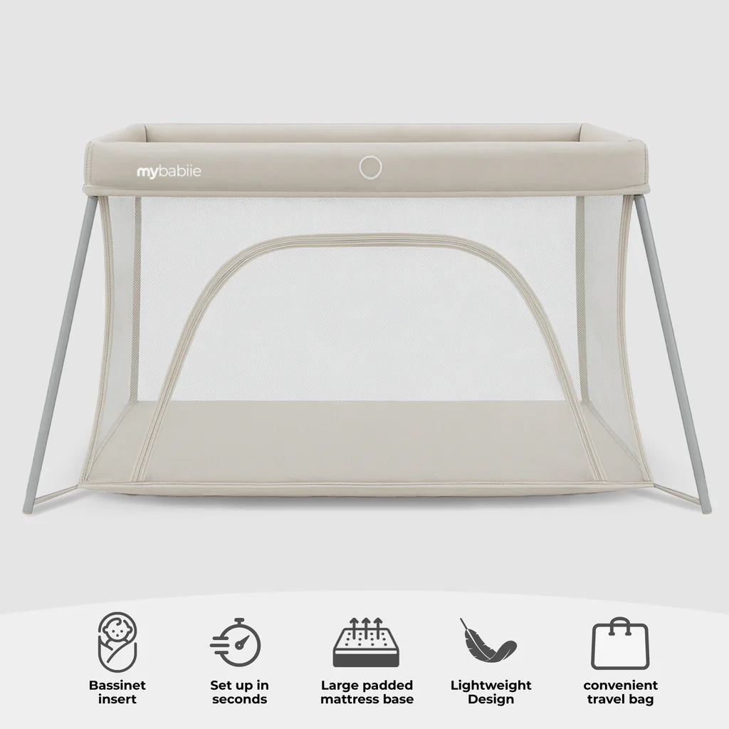 My Babiie MBTC3 Air-Light 3-in-1 Travel Cot with Bassinet - Ivory