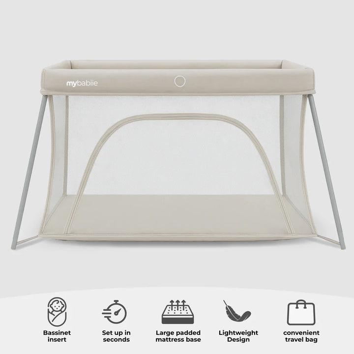 My Babiie MBTC3 Air-Light 3-in-1 Travel Cot with Bassinet - Ivory