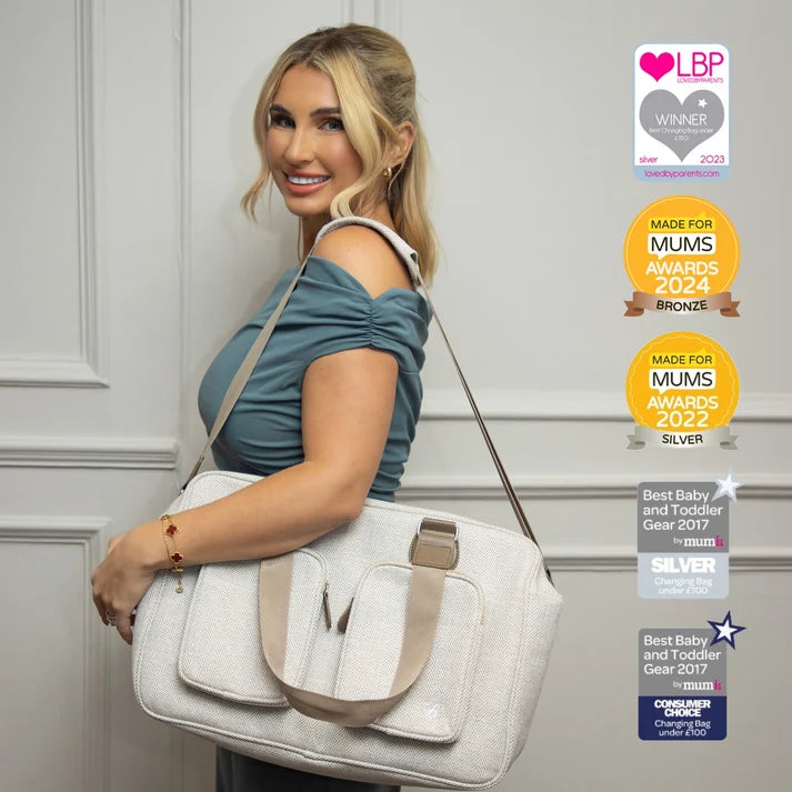 My Babiie Deluxe Changing Bag – Oatmeal Herringbone