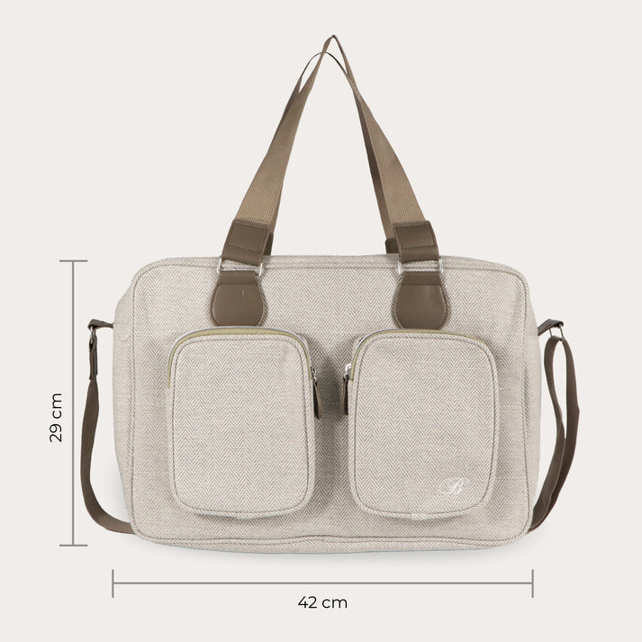 My Babiie Deluxe Changing Bag – Oatmeal Herringbone