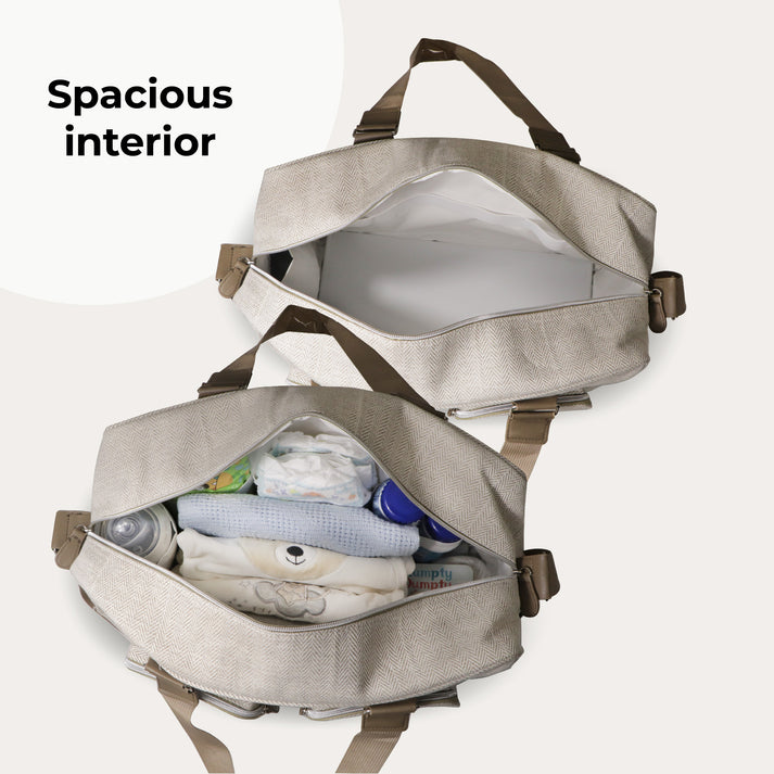 My Babiie Deluxe Changing Bag – Oatmeal Herringbone