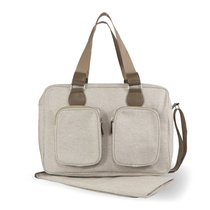 My Babiie Deluxe Changing Bag – Oatmeal Herringbone