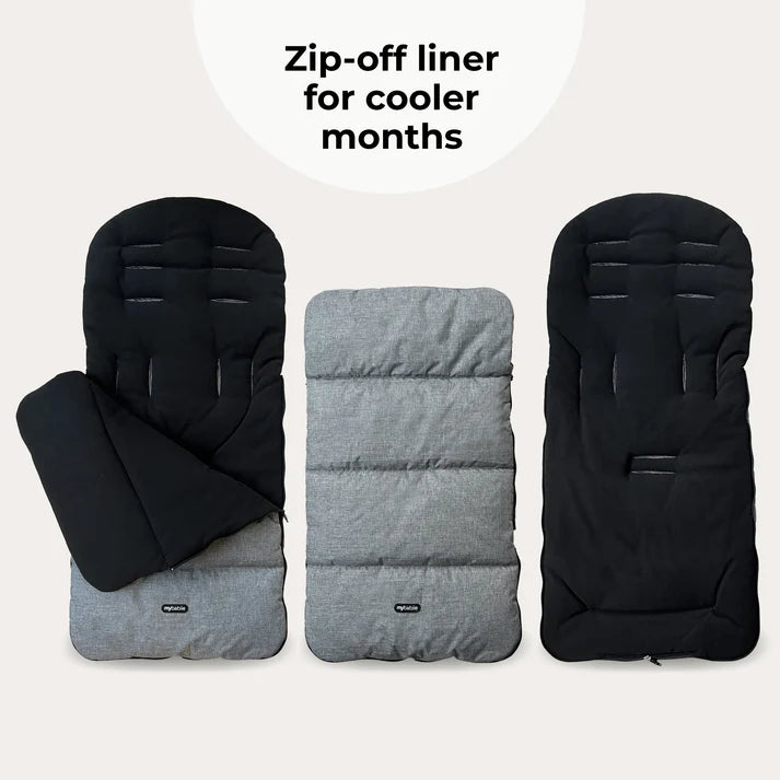 My Babiie Universal Footmuff – Grey & Black